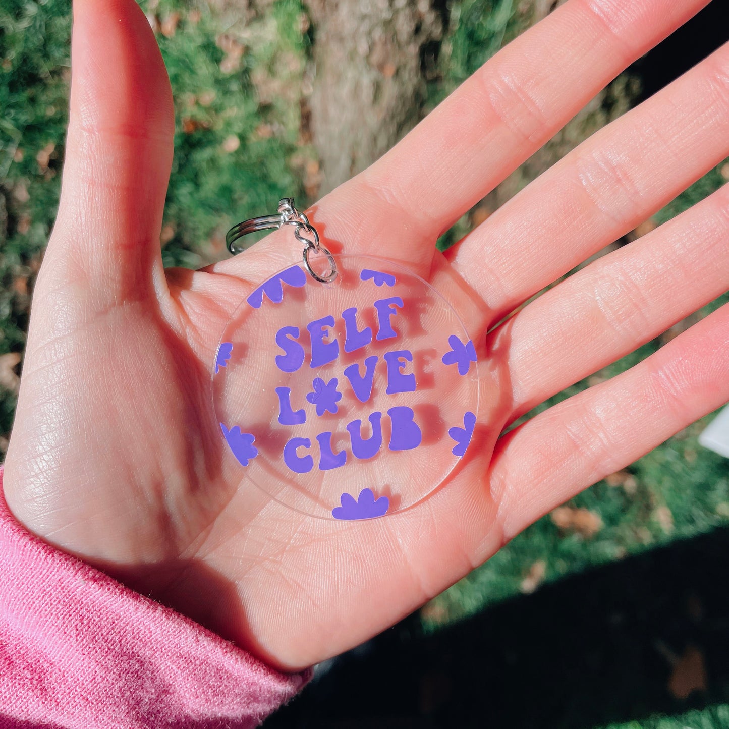 Purple Self Love Club Key Chain