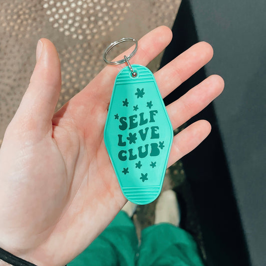 Green Self Love Club Motel Key Chain