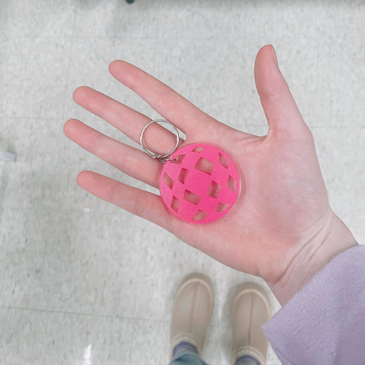 Pink or Purple Disco Ball Keychain