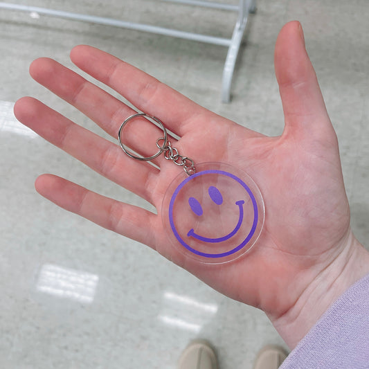 Purple or Pink Smile Keychain